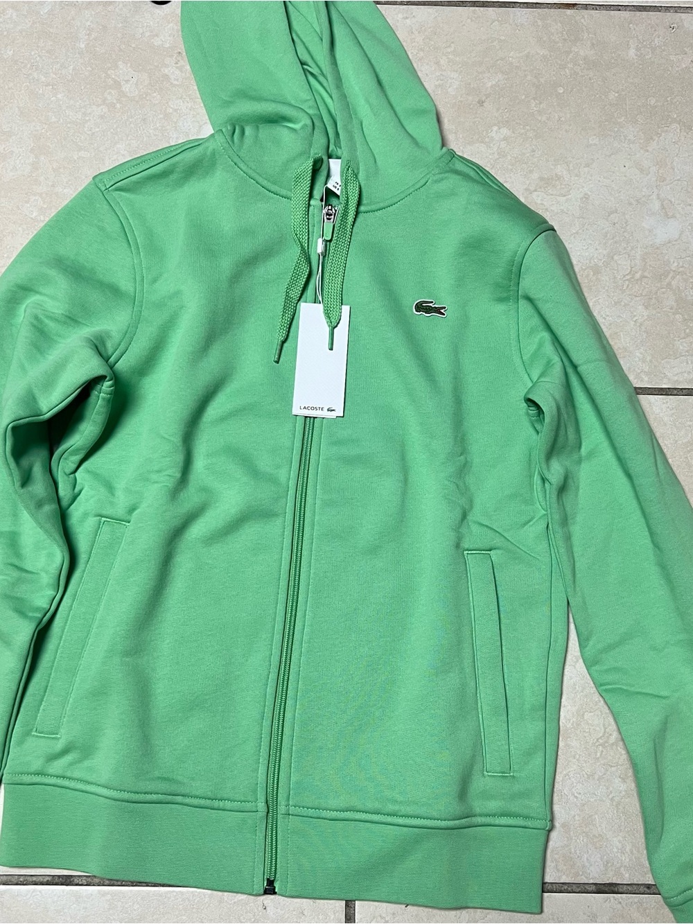 Lacoste Men Green Zip-Up Hoodie